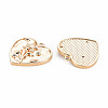Brass Micro Pave Clear Cubic Zirconia Pendants KK-S364-184-2