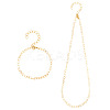 Brass Heart Link Chain Bracelet & Necklace with 304 Stainless Steel Lobster Claw Clasps SJEW-TA0001-03-2