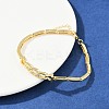 Brass Micro Pave Clear Cubic Zirconia Link Bracelets for Women BJEW-F504-05G-4