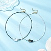2Pcs 2 Colors Handmade Foil Lampwork Fish & Natural Rainbow Moonstone & Obsidian Faceted Round Beaded Necklaces for Women NJEW-JN05535-2