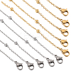 12Pcs 2 Colors 304 Stainless Steel Satellite Chain Necklaces Set NJEW-SC0001-13-1