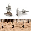 Non-Tarnish 304 Stainless Steel Heart Stud Earring Findings STAS-R063-37-3
