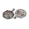 Chakra Natural Tiger Eye & Natural Lapis Lazuli & Natural Carnelian & Synthetic Turquoise & Glass Pendants G-NH0025-01AS-2