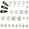Star Alloy Rhinestone Cabochons MRMJ-CP0001-43E-1