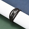 Ion Plating(IP) Braided Leather Cord Multi-strand Bracelets for Men BJEW-Z081-12EB-3