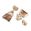 K9 Glass Triangle with Trapezoid Dangle Stud Earrings EJEW-N053-52-3