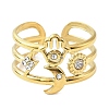 Ion Plating(IP) 304 Stainless Steel Open Cuff Ring for Women RJEW-F166-01G-01-2