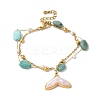 Summer Beach Nuggets Natural Amazonite & Imitation Pearl Multi-Strand Bracelets BJEW-P326-06A-G-1