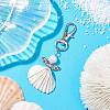 Angel Alloy & Wire Wrapped Natural Shell Pendant Decorations HJEW-JM02017-04-2