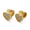 Golden Brass Micro Pave Cubic Zirconia Hoop Earrings EJEW-C073-04A-G-1
