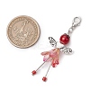 6Pcs 6 Colors Fairy Alloy Beaded & Glass & Acrylic Beaded Pendant Decoration HJEW-JM03064-3