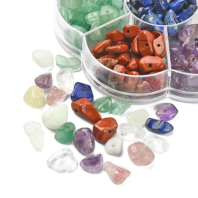 70G 7 Styles Natural Mixed Gemstone Chip Beads G-FS0002-45-1