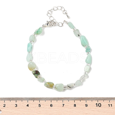 Natural Flower Amazonite Chips Bracelets for Women BJEW-H623-01S-08-1