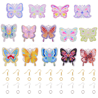 DIY Butterfly Dangle Earring Making Kit DIY-TA0006-34-1