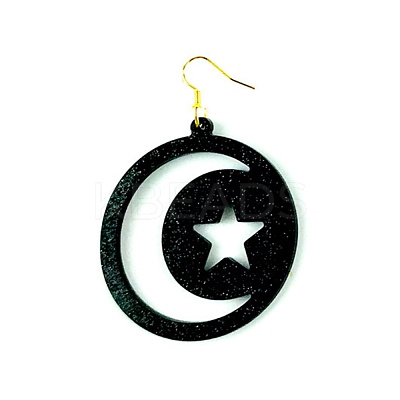 DIY Flat Round with Star & Moon Pendant Silicone Molds DIY-I099-15-1