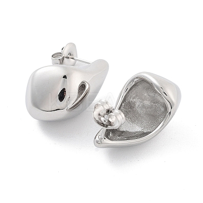 Non-Tarnish 304 Stainless Steel Teardrop Stud Earrrings EJEW-P258-06P-1