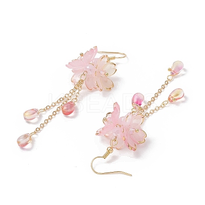 Flower Dangle Earrings EJEW-TA00636-01-1