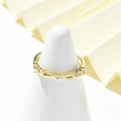 Clear Cubic Zirconia Cuff Rings RJEW-G337-18G-1
