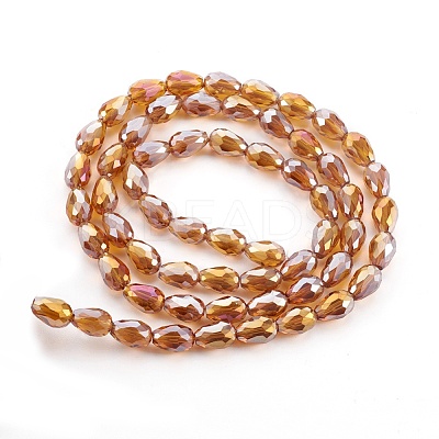 Electroplate Glass Beads Strands EGLA-D015-12x8mm-21-1