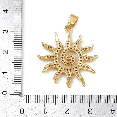 Brass Micro Pave Cubic Zirconia Pendants X-KK-K303-01G-1
