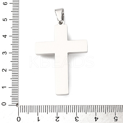 304 Stainless Steel Religion Jesus Cross Pendants STAS-F323-07P-1