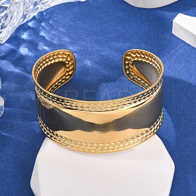 304 Stainless Steel Cuff Bangles for Women BJEW-G749-11G-1