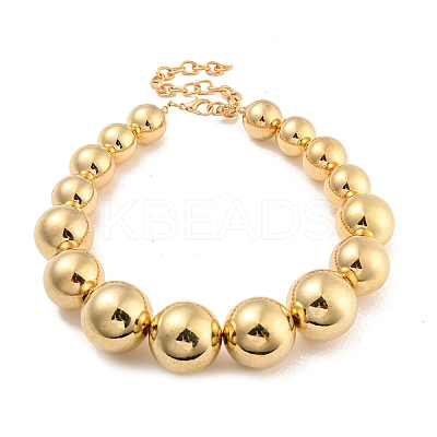 CCB Chunky Bead Ball Iron Chain Necklaces LS-NJEW-K261-04G-1