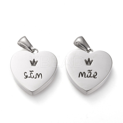 Non-Tarnish 304 Stainless Steel Pendants STAS-F253-12P-1