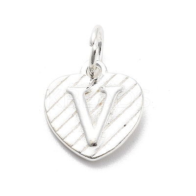 925 Sterling Silver Heart with Capital Letter Charms STER-S009-13V-S-1