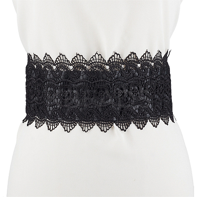 1Pc Imitation Leather Lace Flower Wrap Around Waist Belts for Women AJEW-CL0002-88B-1