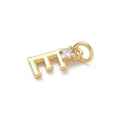 Brass Pave Clear Cubic Zirconia Charms KK-A273-01G-E-1