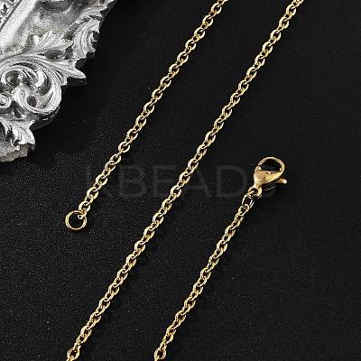 Ion Plating(IP) 304 Stainless Steel Cable Chain Necklace for Men Women STAS-L164A-01G-A-1