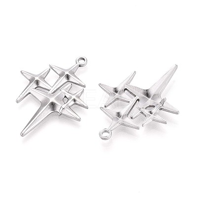 304 Stainless Steel Pendants STAS-T065-05P-1