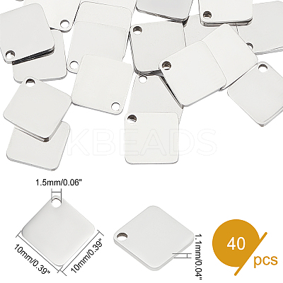 40Pcs 304 Stainless Steel Charms STAS-DC0006-78-1