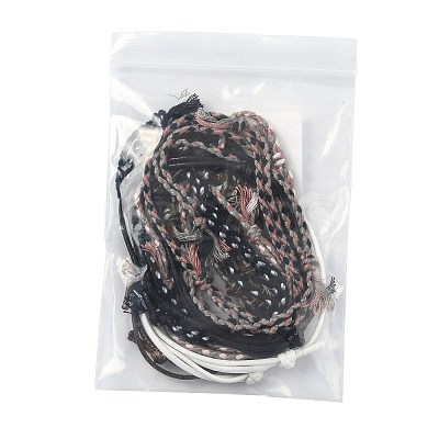 14Pcs 7 Colors Cotton Cord Bracelet Set for Men Women BJEW-FS00025-04-1