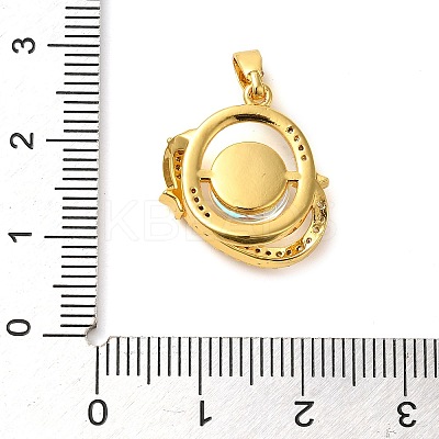 Brass Micro Pave Cubic Pendants KK-M099-03G-1