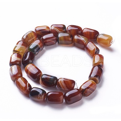 Natural Dyed Striped Agate/Banded Agate Beads Strands G-G775-B-07-1