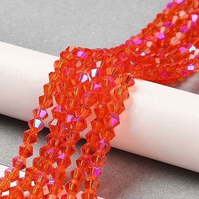 Transparent Electroplate Glass Beads Strands EGLA-A039-T4mm-L14-1