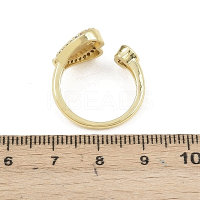 Brass Micro Pave Cubic Zirconia Open Cuff Rings for Women RJEW-K308-03B-G-1