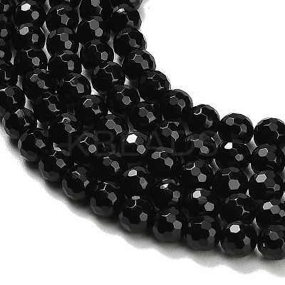 Natural Black Onyx Beads Strands G-C280-B01-6mm-1