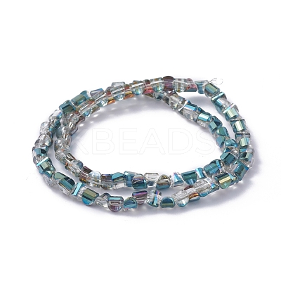 Electroplate Glass Beads Strands EGLA-L023B-HP03-1