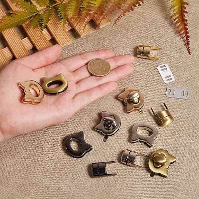 8 Sets 4 Styles Zinc Alloy Bag Twist Lock Accessories AJEW-SZ0001-48-1