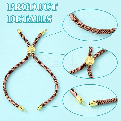 12Pcs 3 Colors Nylon Cords Bracelet Makings Fit for Connector Charms AJEW-YW0001-40C-1