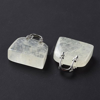 Watermelon Stone Glass Brass Pendants KK-E274-01P-023-1