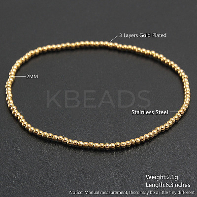 Shell Round Beads Stretch Bracelets for Men Women NU4879-7-1
