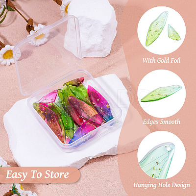 20Pcs 10 Styles Transparent Resin Big Pendants RESI-TA0003-25C-1