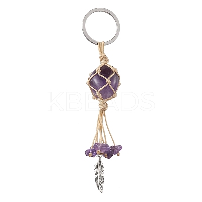 Nylon Wired Gemstone Keychains KEYC-JKC00748-1