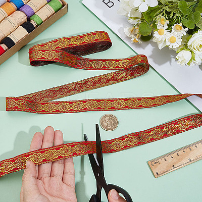 Ethnic Style Embroidery Polyester Ribbons OCOR-WH0109-042A-01-1