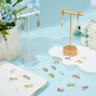 20Pcs 5 Colors Brass Clip-on Earring Findings KK-SP0002-52-1