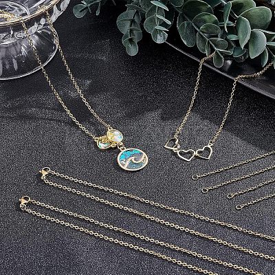 Half Finished 304 Stainless Steel Cable Chain Necklaces STAS-UN0038-66G-1
